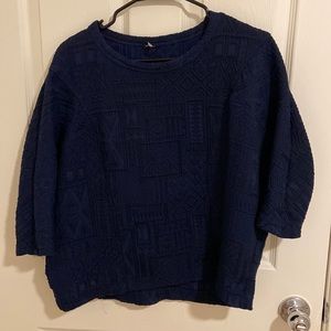 Zara - quarter sleeve navy blouse